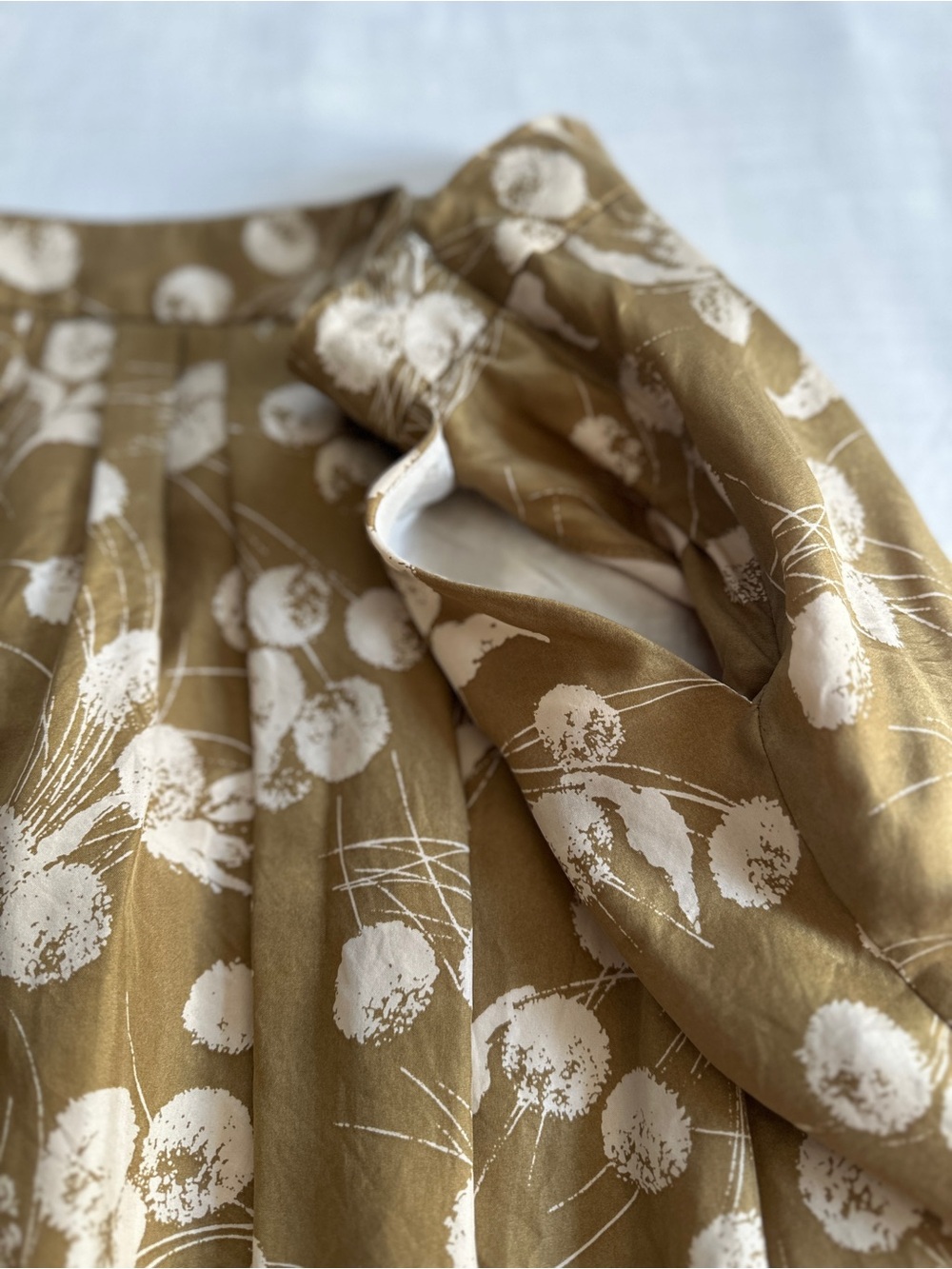BODEN Silk Pleated Knee-Length Skirt | 4 - Picture 5 of 11